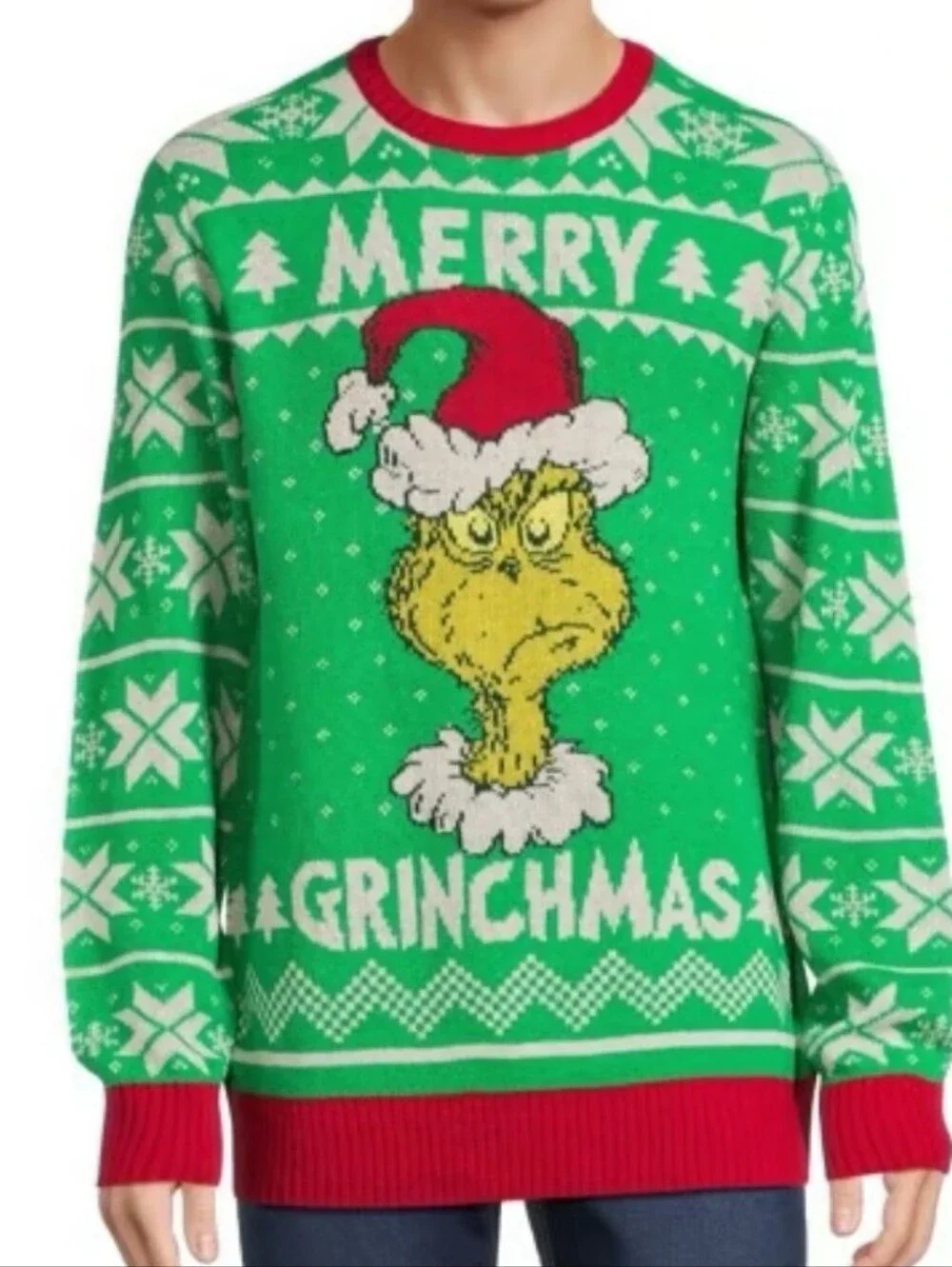 Dr. Seuss The Grinch Merry Grinchmas ugly Christmas Sweater Sz